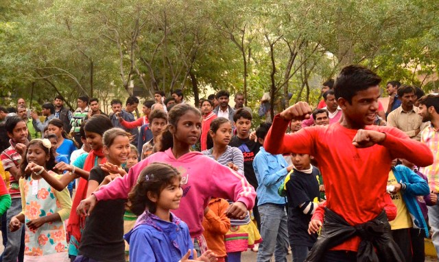 Special movements to 'Reclaim the Streets' are telling us that we need more accessible and vibrant public spaces! Shot at Raahgiri, Gurgaon on 8 March 2014. My daughter joins a Zumba lesson with many other kids from diverse backgrounds
